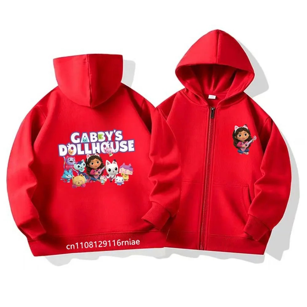 Gabbys بيت الدمية هوديي الأطفال ربيع الخريف جديد الاطفال معاطف طويلة الأكمام الفتيان Gabbys القطط البلوز الفتيات ملابس كاجوال #2