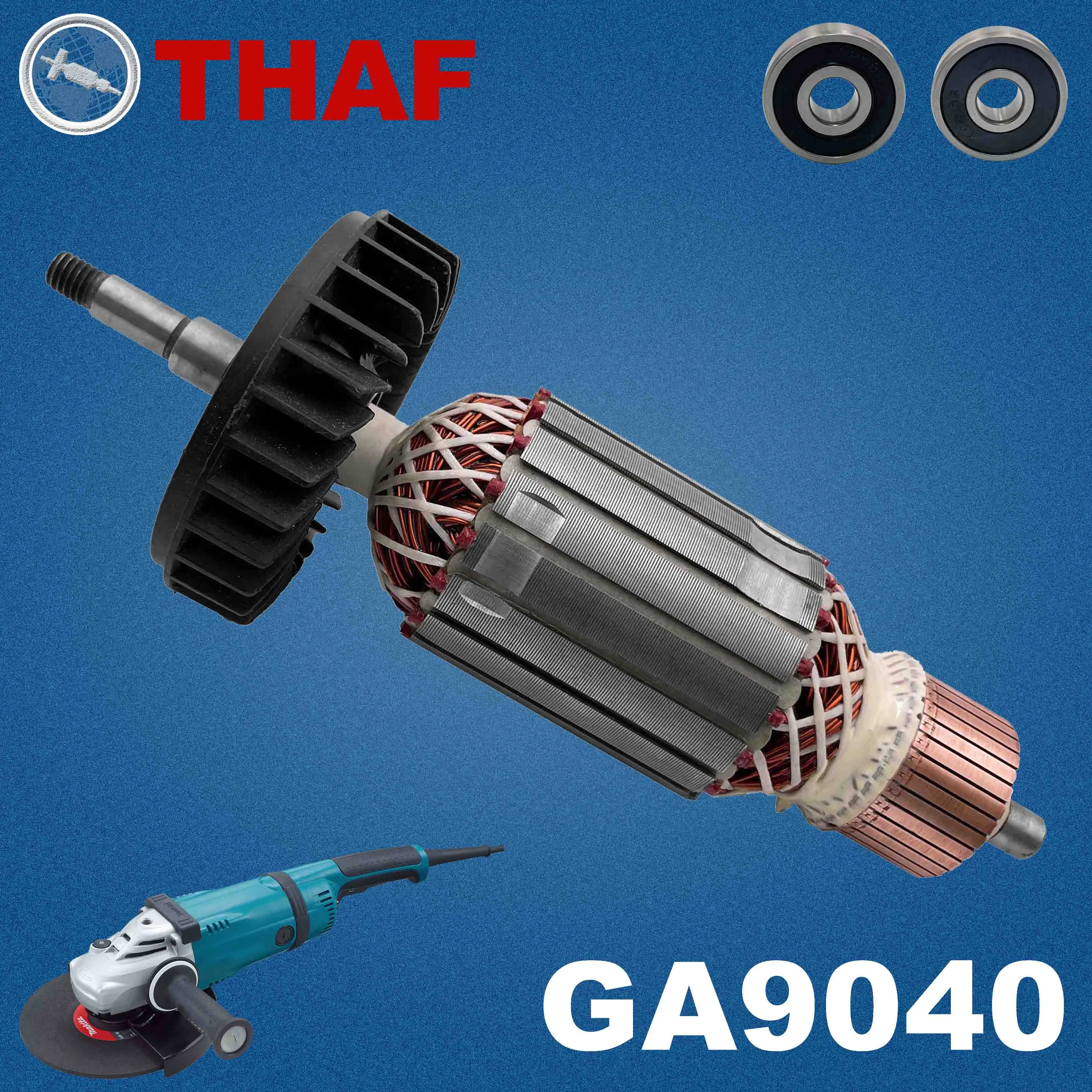 AC220V-240V GA9040 Armature Rotor Anchor Motor Replacement Spare Parts For MAKITA Angle Grinder