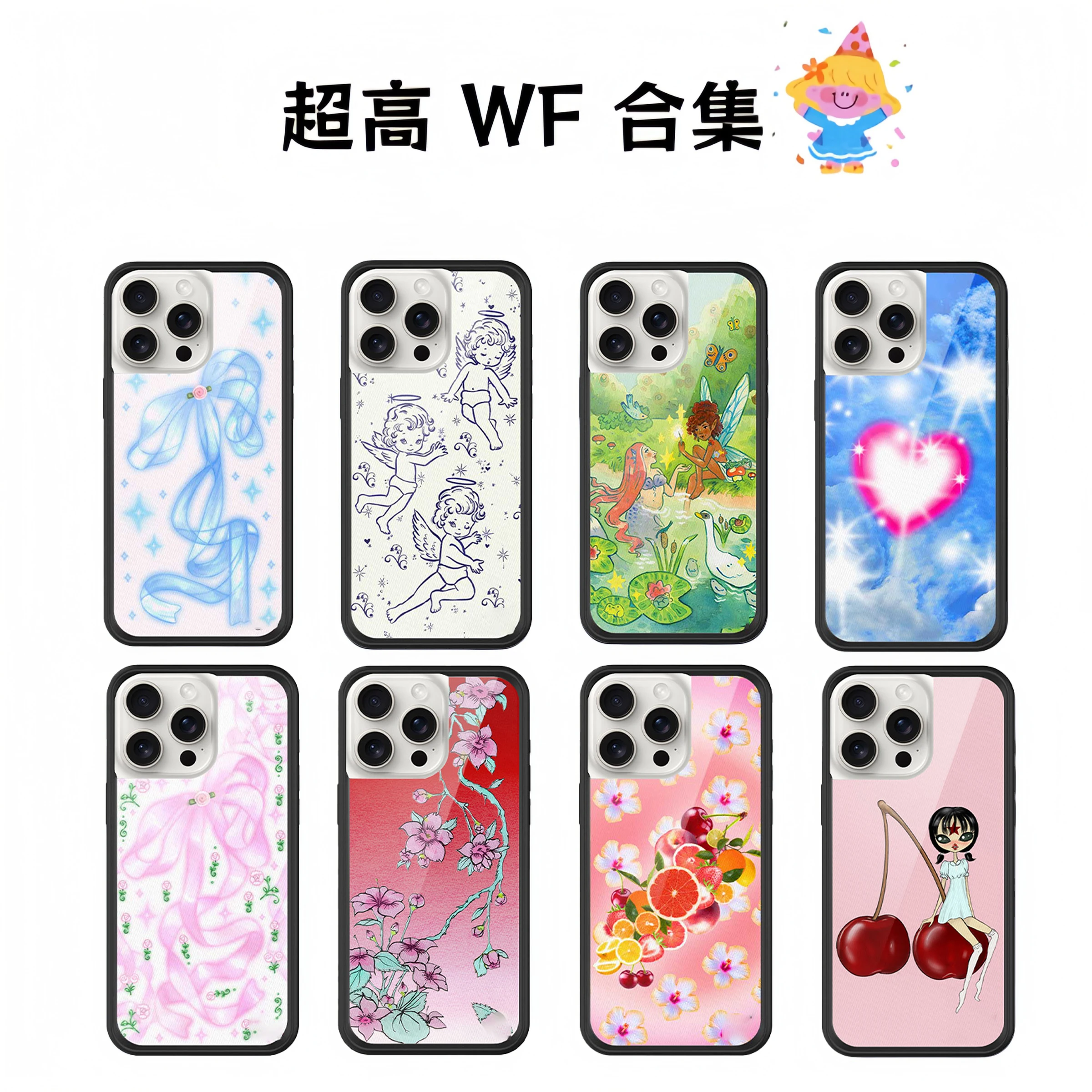 

Wildflower 3D Girls bow high heels Phone Case for iPhone 15 14 13 Pro Max 13pro 14pro 15pro WF Angel Cute Cartoon Cover Funda