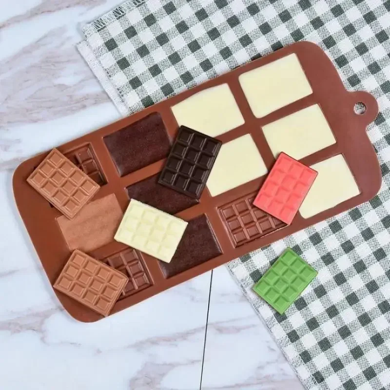12, gleichmäßige Schokoladenform, Silikonform, Fondant, Waffeln, Formen, DIY, Süßigkeiten-Bar-Form, Kuchendekoration, Werkzeuge, Küche, Backzubehör