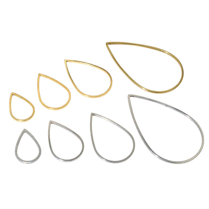 20pcs Waterdrop Closed Frame Charms Drop Rings Pendant Stainless Steel Gold Plated For DIY Jewelry Makings Accessories image 3