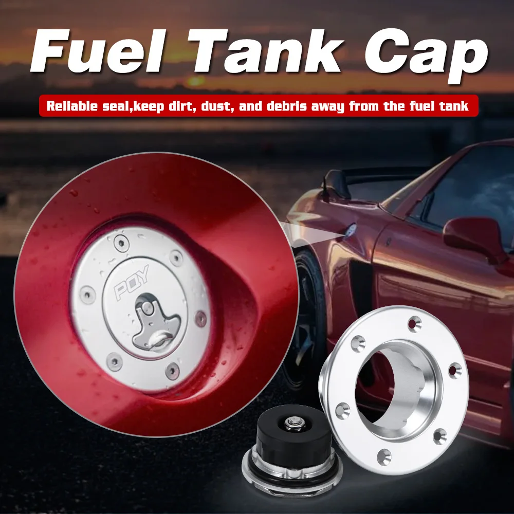 VR - Aluminum Billet Fuel Cell / Fuel Surge Tank Cap Flush Mount 6 bolt Surface Oxidation Opening ID 35.5mm VR-SLYXG01