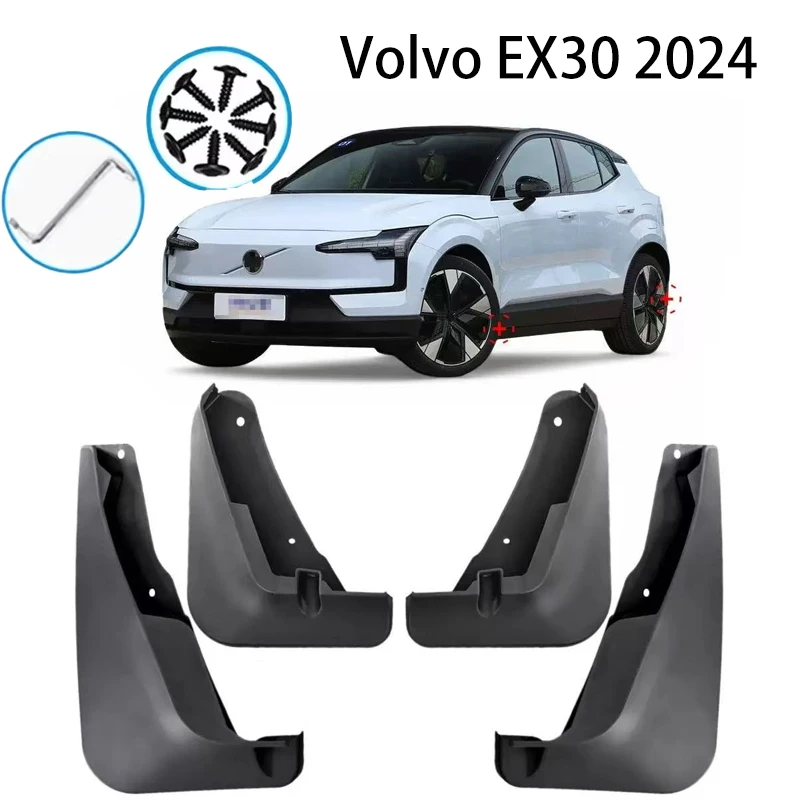 

For Volvo EX30 2024 Mud Flaps Splash Guards Fender MudFlaps Front Rear 4pcs Mudguards Car Protection Accessories