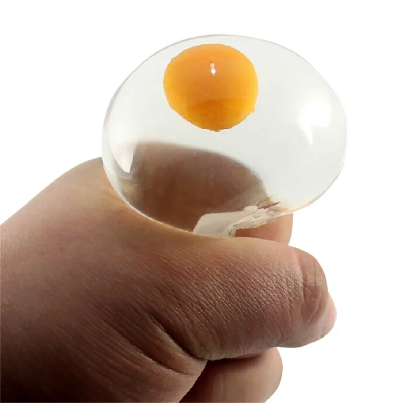 2 Stück Funky Egg Squishy Ball Clear Squeeze Splat Ball Osterkorbfüller Squishies Fun Toy Anxiety Reducer für Kinder Erwachsene – Detail 6