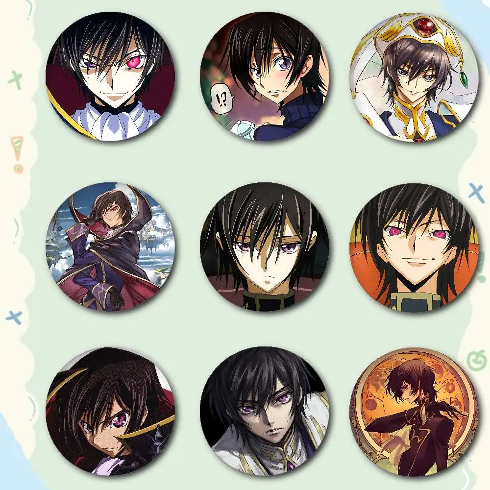 C-CODE G-GEASS L-Lelouch Badges Fashion New Hip Hop Versatile Round Metal Badge Cartoon Pin Gift Wholesale