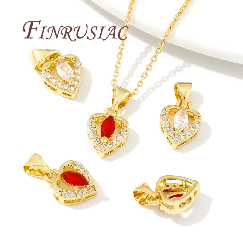 Pendants For Jewelry,18K Gold Plated Brass Zircon Sun/Heart/Star Charms For Necklaces Accessories,DIY Jewelry Making Supplies view 3