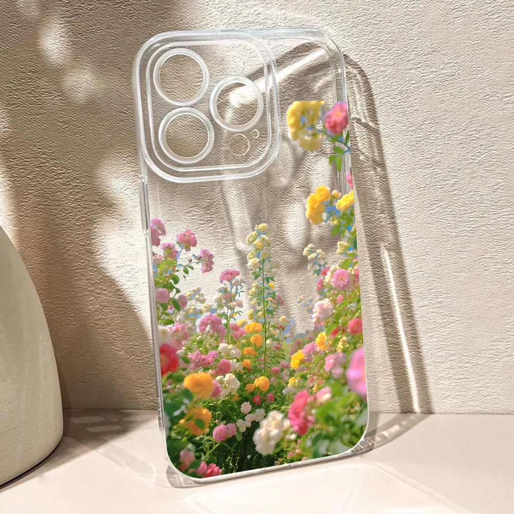 Flowers in Spring print Silicone Phone Case for IPhone 17 16 15 14 13 12 11 Pro Xs Max Air Mini 7 8 6 6s Plus SE 2020 2022 Cover view 5