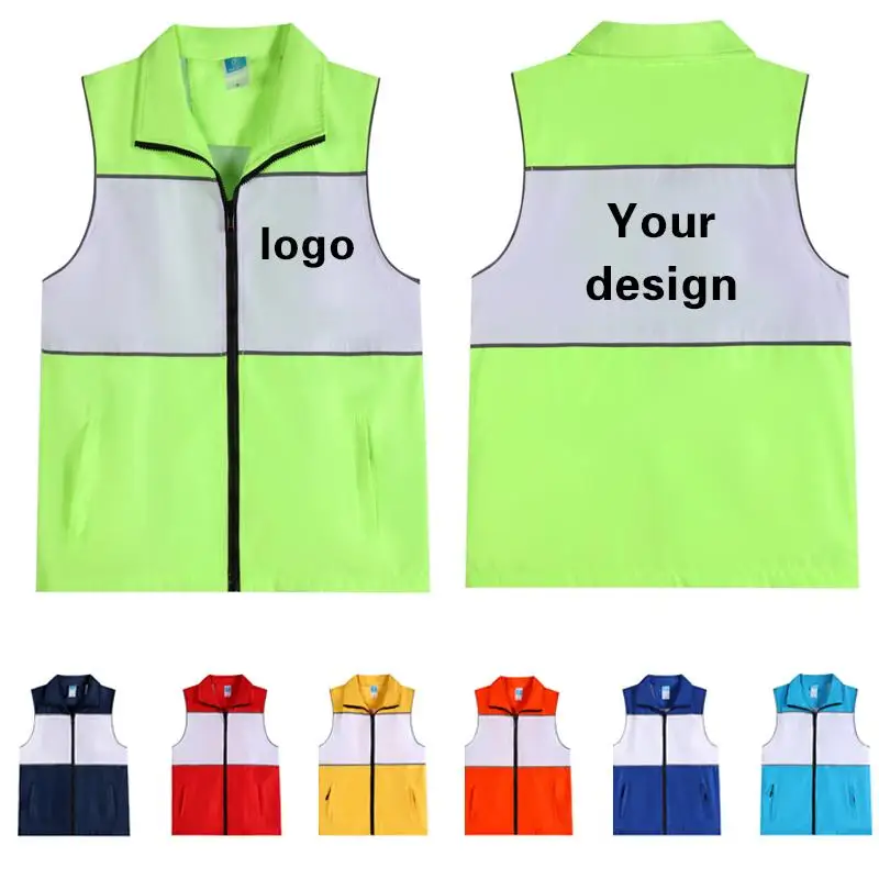 Sleeveless Workwear Vest Personalized Customization Print Logo Photography Multiple Pockets Workers Advertising Campaign Jacket
