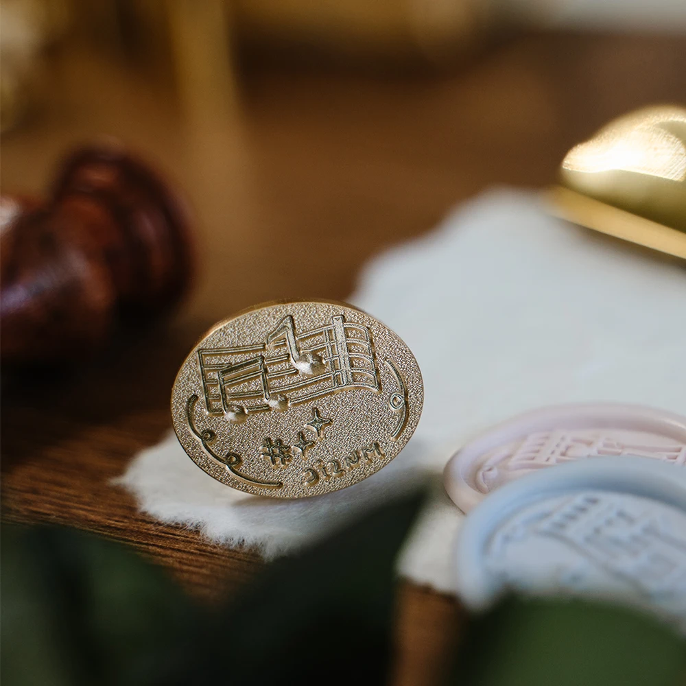 Neue Hinweis Messing Wachs Siegel Stempel Kopf Retro 3D Geprägte Elliptische Siegel Einladung Umschlag Sammelalbum Siegel Wachs Handwerk Spielzeug