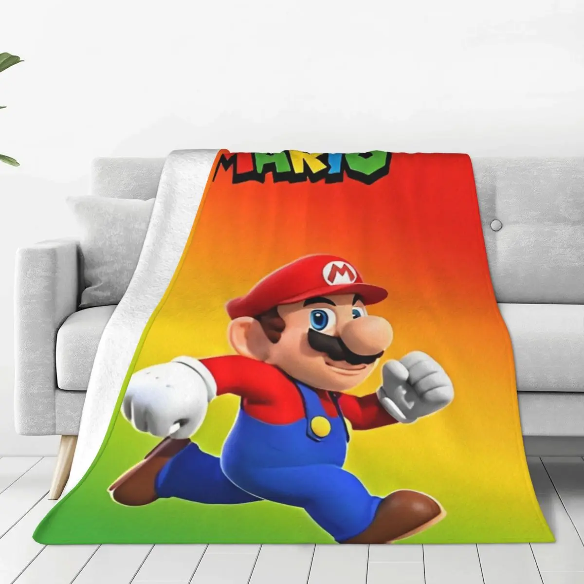 Soft Warm Blanket Decorative Cartoon M-marioes Throw Blanket Flannel Bedspread For Outdoor Print Sofa Bed Cover