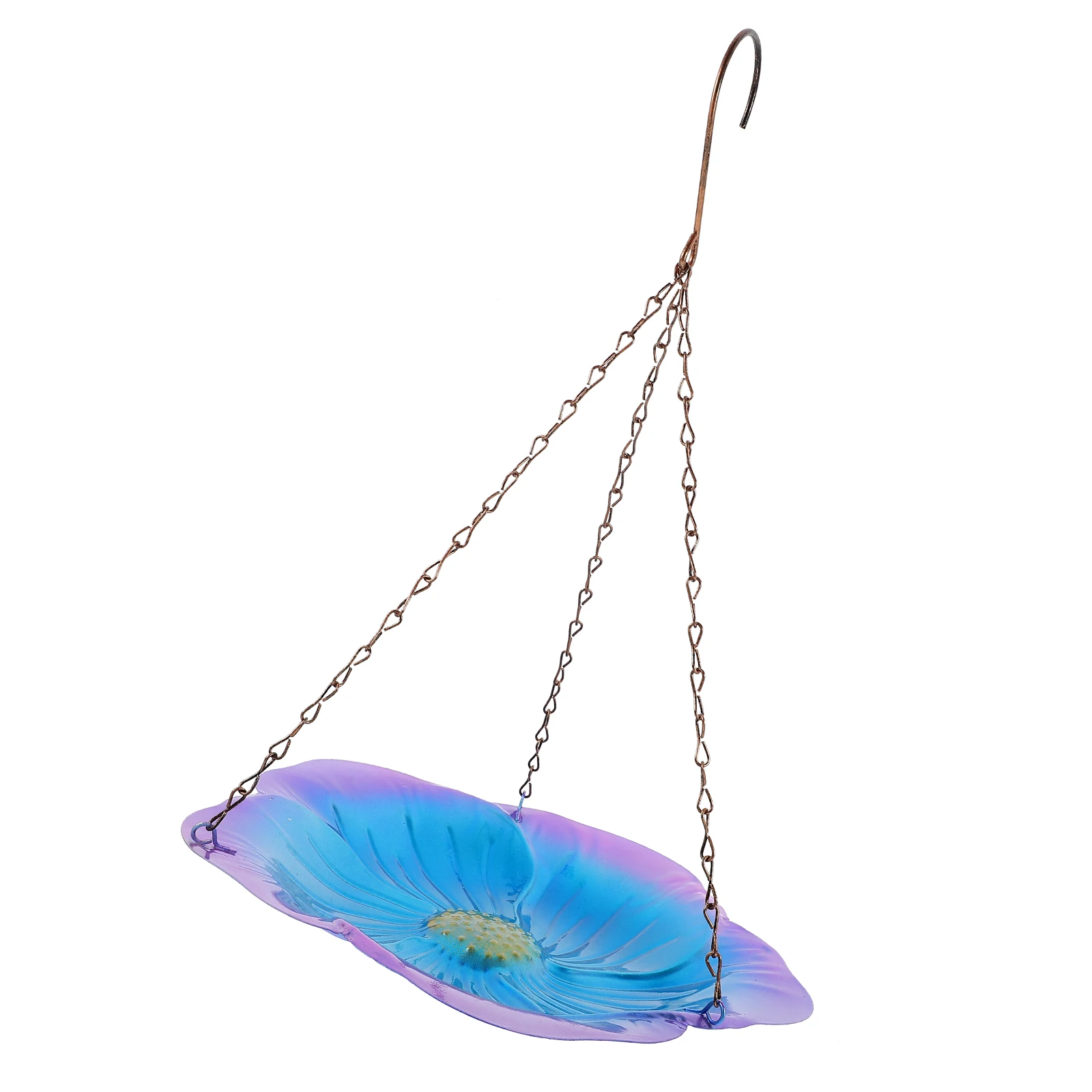 

Hanging Bird Feeder Golden Brown Metal Tray Outdoor Durable Iron Clean Patio Garden Porch Window Platform Wild Birds