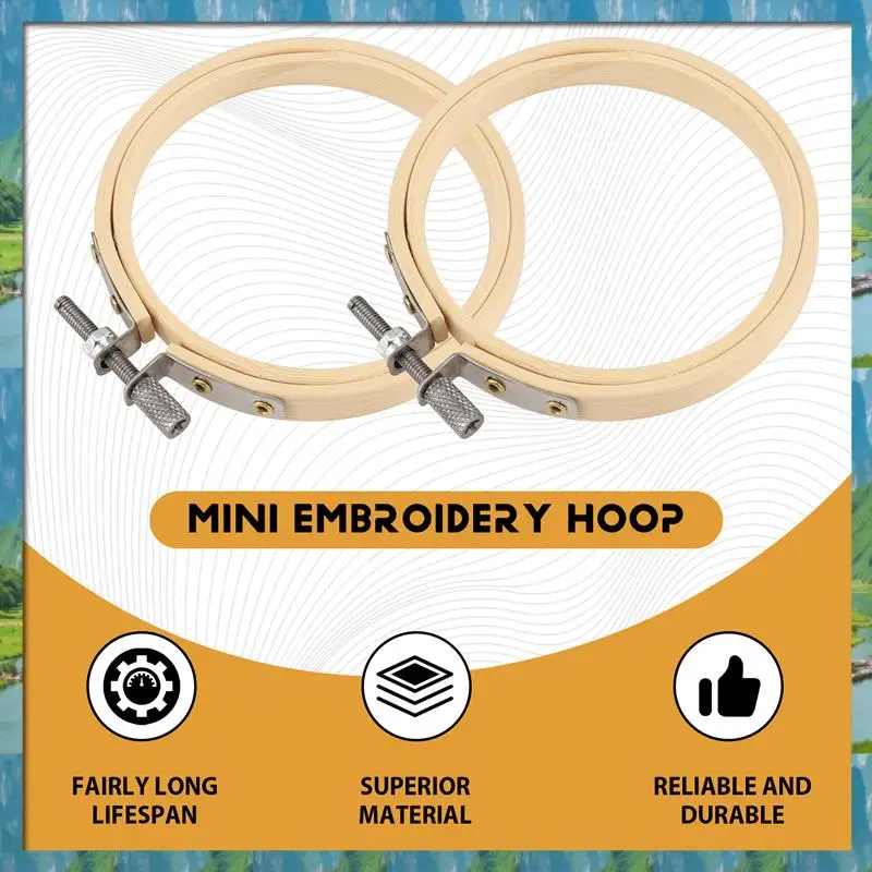 

Mar.48 Piece Embroidery Hoop Mini Embroidery Hoop Bamboo Round Hoop Wood Color For DIY Craft Needlework, Sewing And Crafts 8Cm