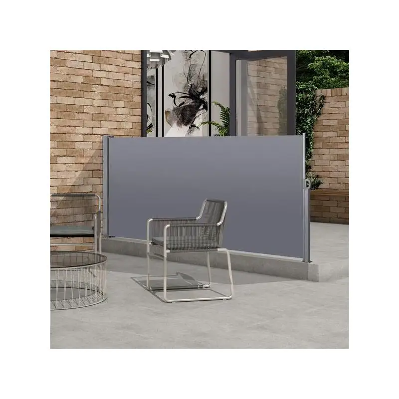 

Retractable Side Screen Awning, UV Resistant, Waterproof, Outdoor Privacy Screen for Garden, Balcony, Courtyard, Dark Grey,