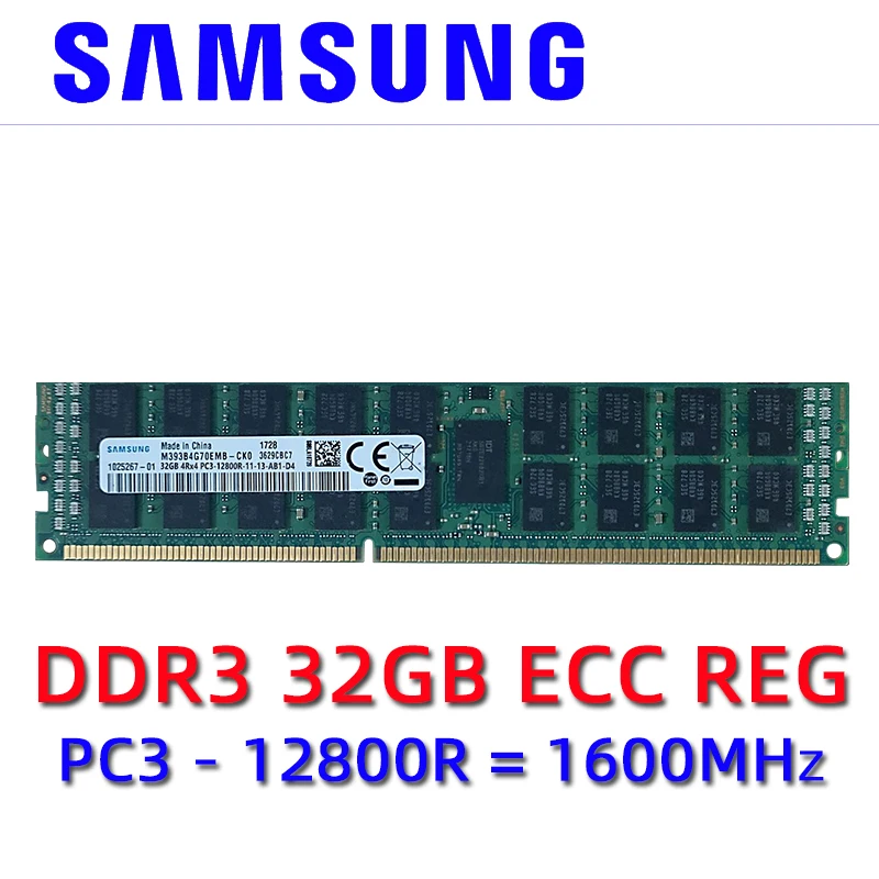 

Samsung DDR3 32GB ecc reg server memory 1333 1600 1866MHz DIMM RAM supports X79 LGA 2011 motherboard 14900 12800