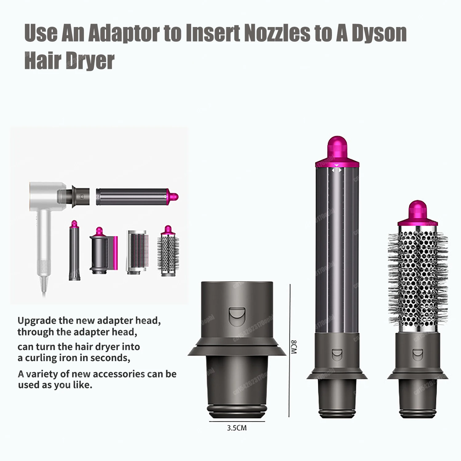 Barel pengeriting rambut otomatis ditingkatkan 30/40mm, untuk Dyson HS01HS05 AirWrap seri HD nozel pengering rambut Multi pengeriting rambut lembut keras