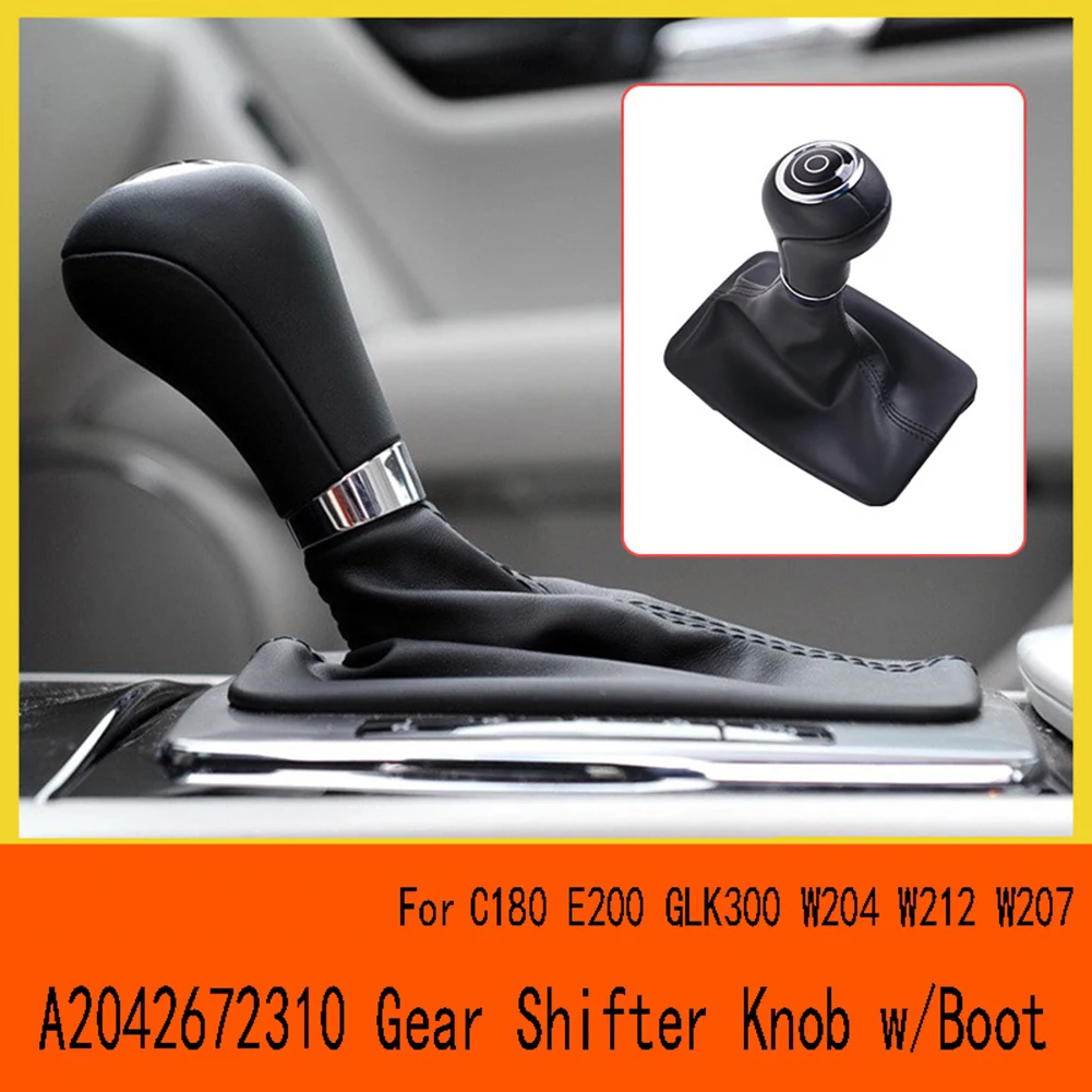 A2042672310 Gear Shifter Knob W/Boot for Benz C/E Class GLK C180 E200 GLK300 W204 W212 W207 Gray