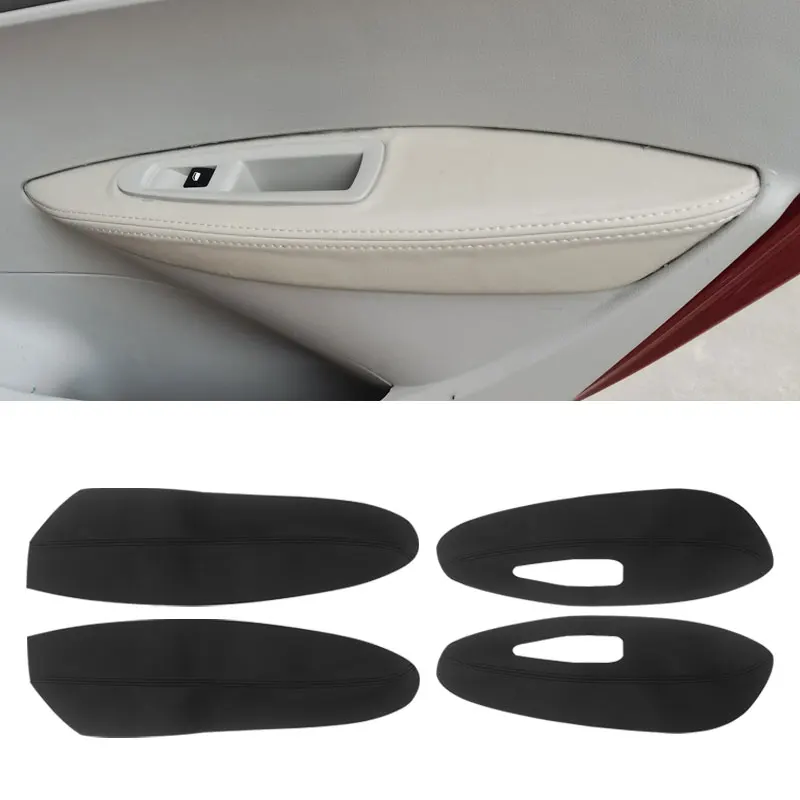 Car Door Armrest Panel Protector Trim Cover Microfiber Leather For Peugeot 308 2009‑2014