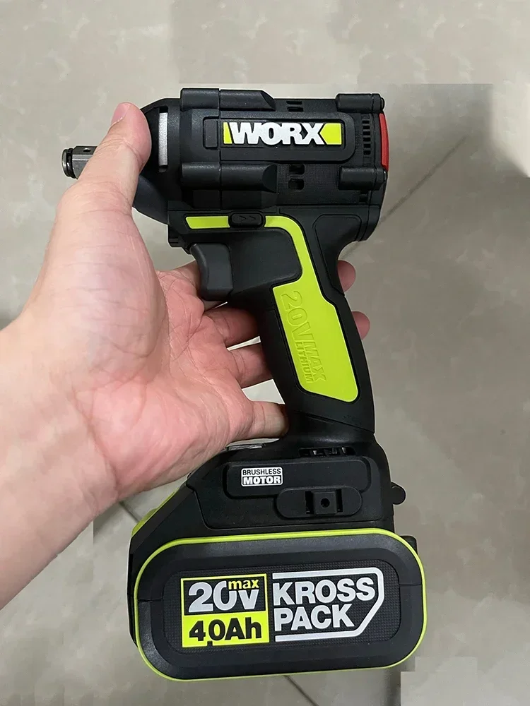 Worx WU279 Wireless Impact Wrench Rechargeable Brushless Auto Stop Reverse 360Nm 2900rpm 3800ipm Universal 20v Green Battery