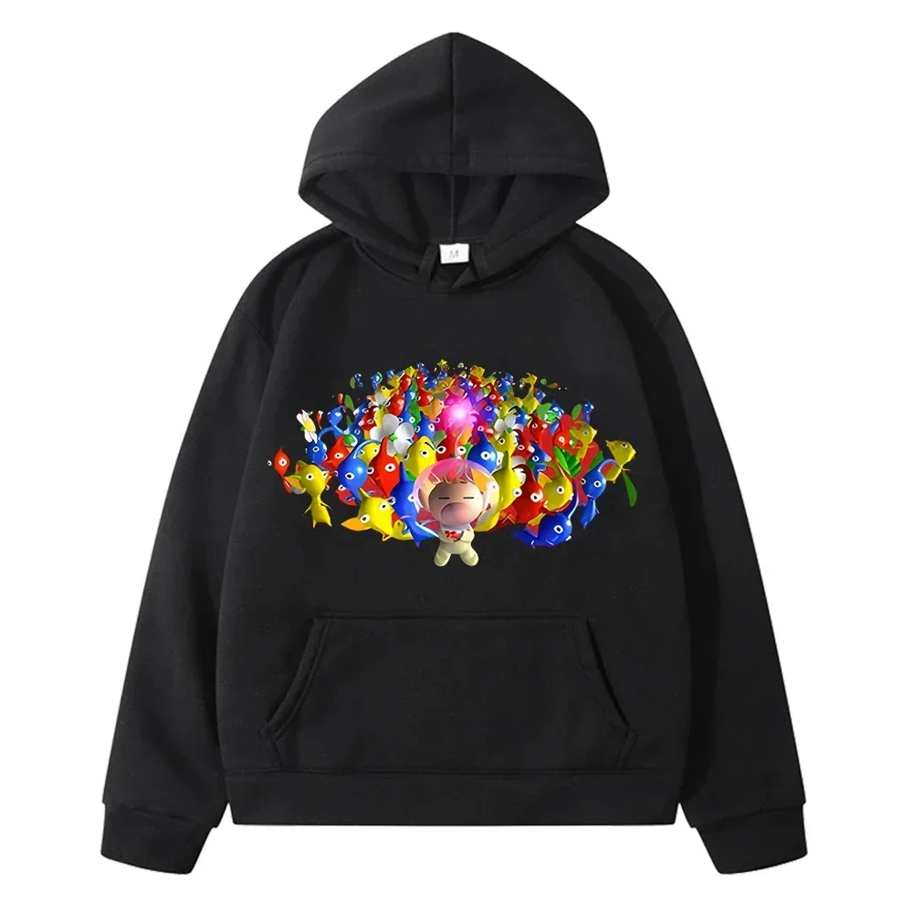 

Pikmin Kawaii Printed Men Hoodies Cartoon Trendy Pattern Anime Creative Male Sweatshirts Autumn Winter Comfortable Pullover
