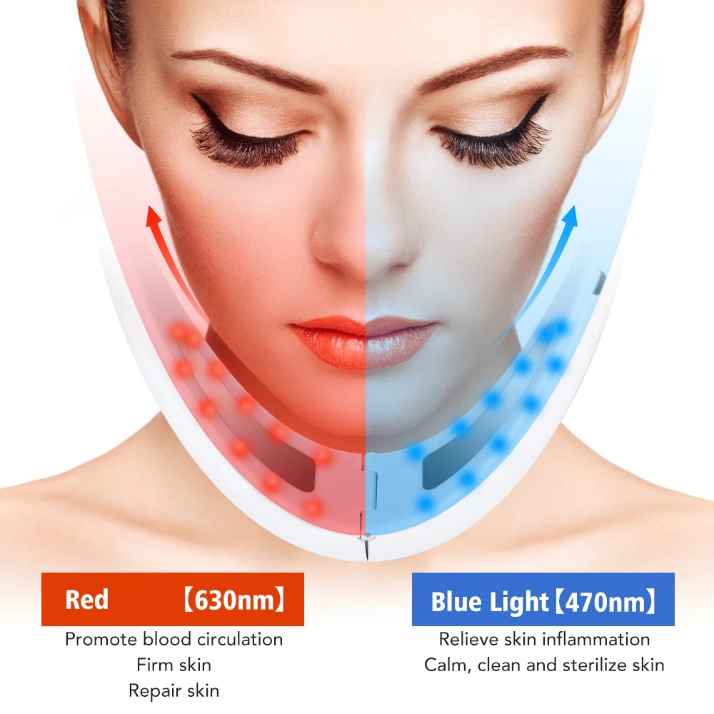 Ems dispositivo de levantamento de rosto aquecimento vibração massagem led luz linhas finas queixo duplo v-line up beleza facial instrumento de cuidados com a pele