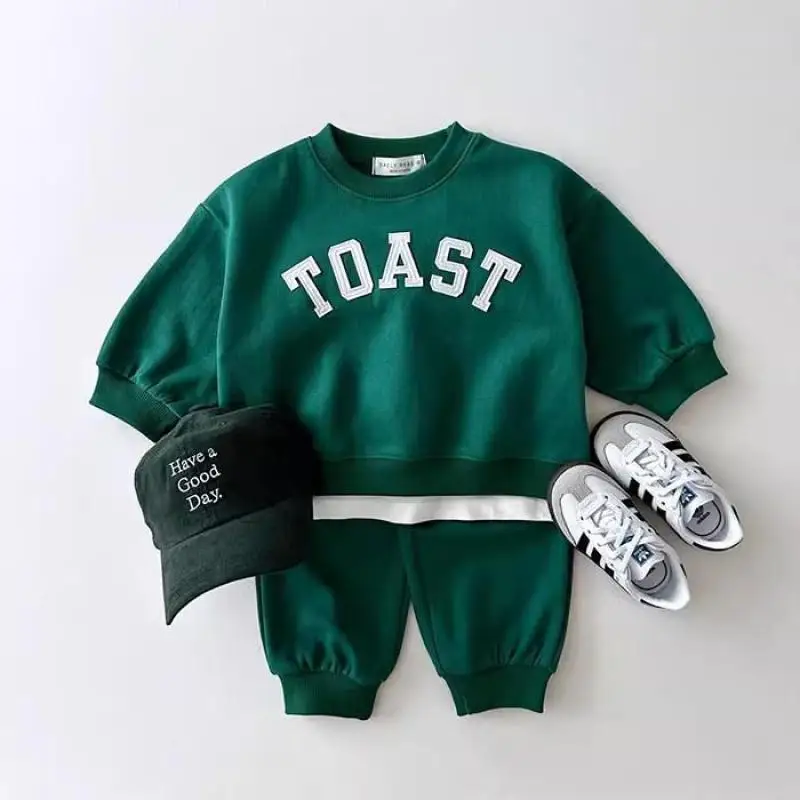 

2025 Autumn New Baby Letter Print Sports Clothes Set Kids Girls Long Sleeve Casual Sweatshirt + Pants 2pcs Suit Toddler Outfits