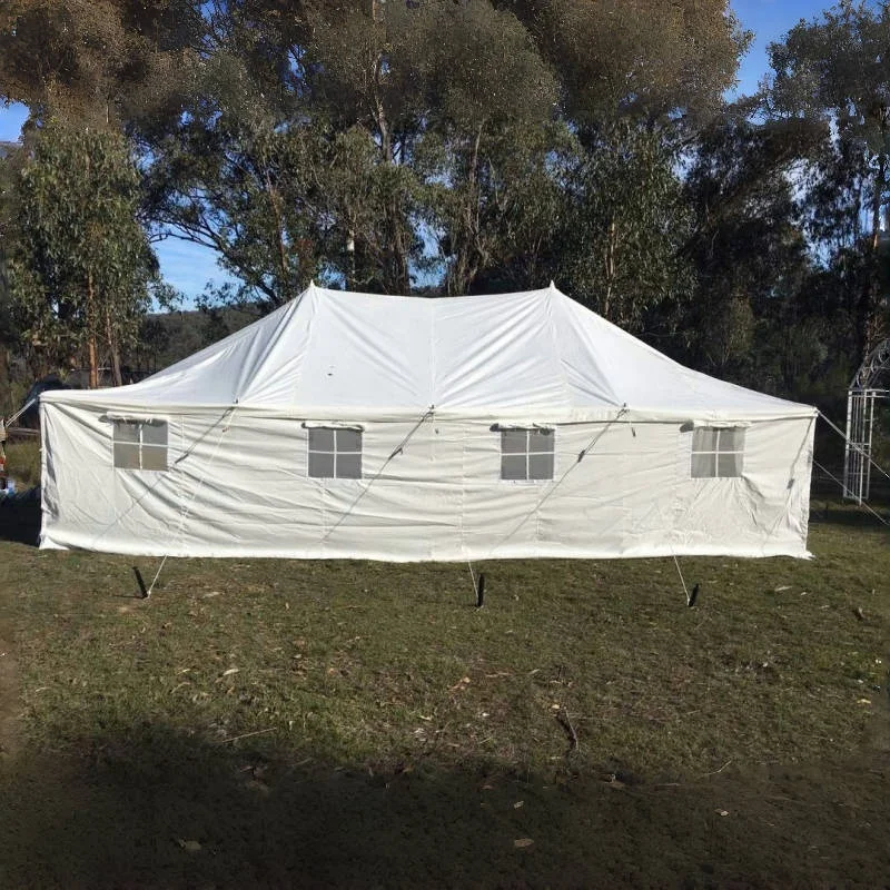 Large White Waterproof Outdoor Tenda Family 20 People Camping Pole Tent For Restaurant Use