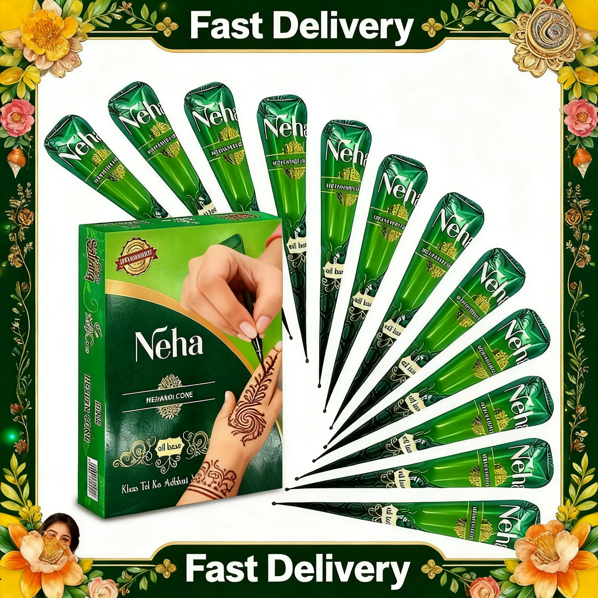 1/12 Piezas de Crema de Henna Marrón Orgánica Natural Pura, Crema de Henna para Tatuajes, Tatuaje Temporal, Crema de Henna Semipermanente