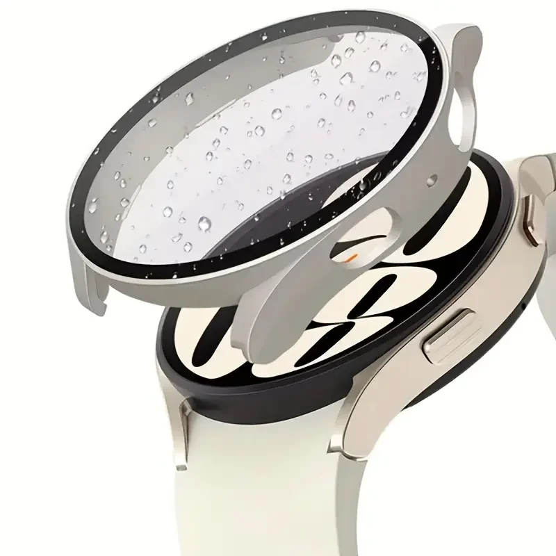 Gehärtetes Glas + Abdeckung für Samsung Galaxy Watch 6/5/4 44 mm 40 mm Gehäuse Vollständiger PC-Stoßfänger-Displayschutz Galaxy Watch 7/FE-Zubehör