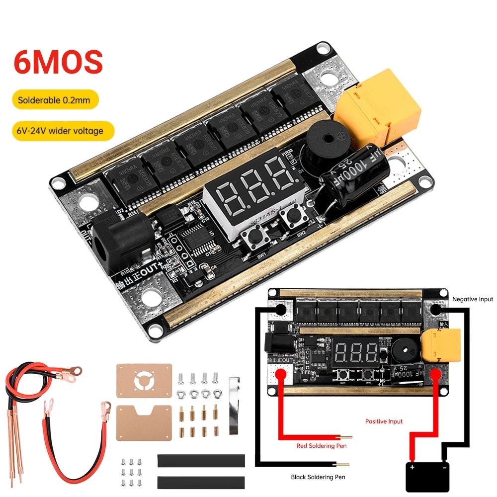 99 Gears 6V-24V Spot Welder Kit Digital Power Adjustable Spot Welding Pen Control Board Nickel Sheet For 18650 Lithium Battery