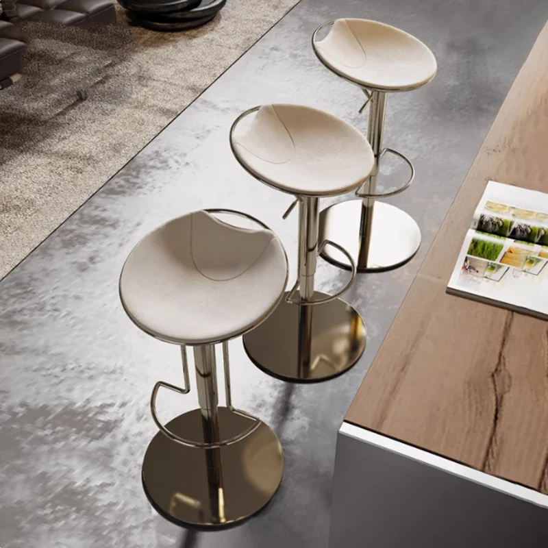

Modern Swivel Bar Stool Adjustable Leather Catchy Living Room Bar Stools Counter Design Italian Banqueta Furniture Luxury