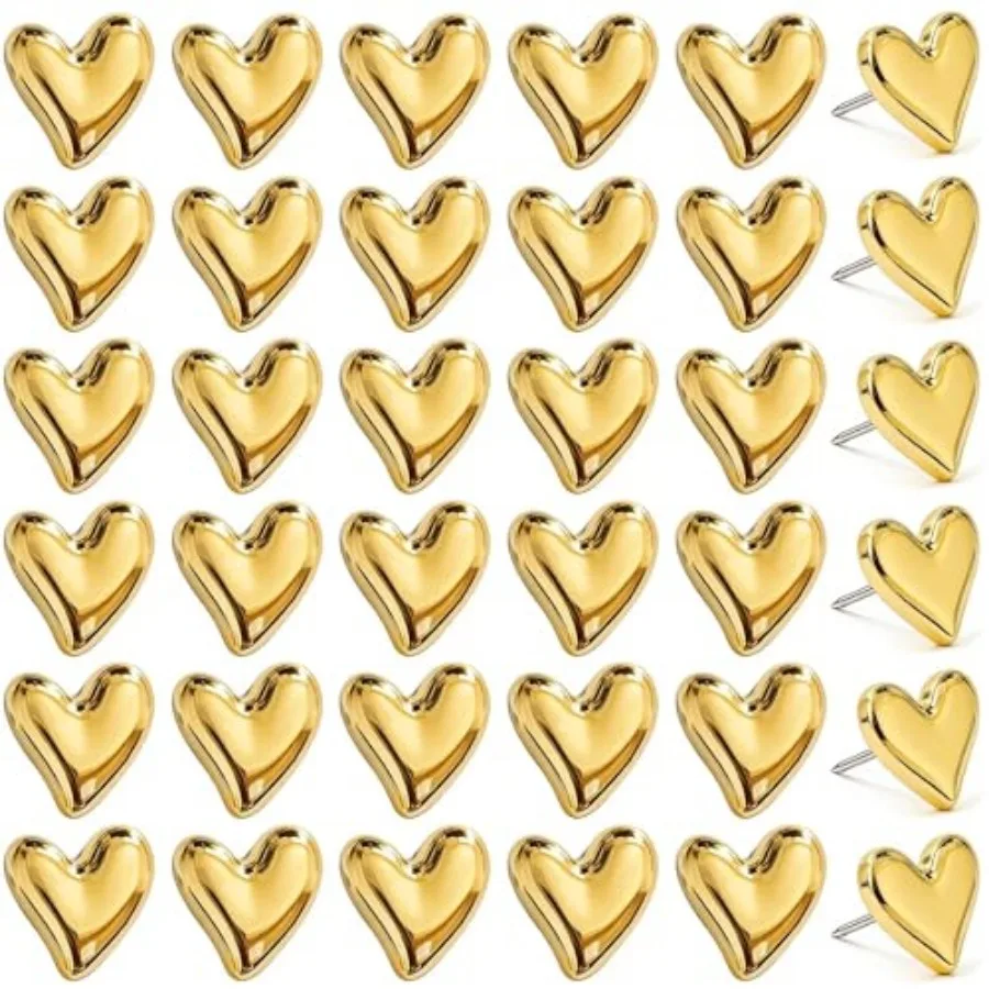 

60 Pcs Push Pins Thumb Tacks for Bulletin Board, Gold Cute Decorative Push Pins for Photo Wall, Feature Wall, Whiteboard, Cork