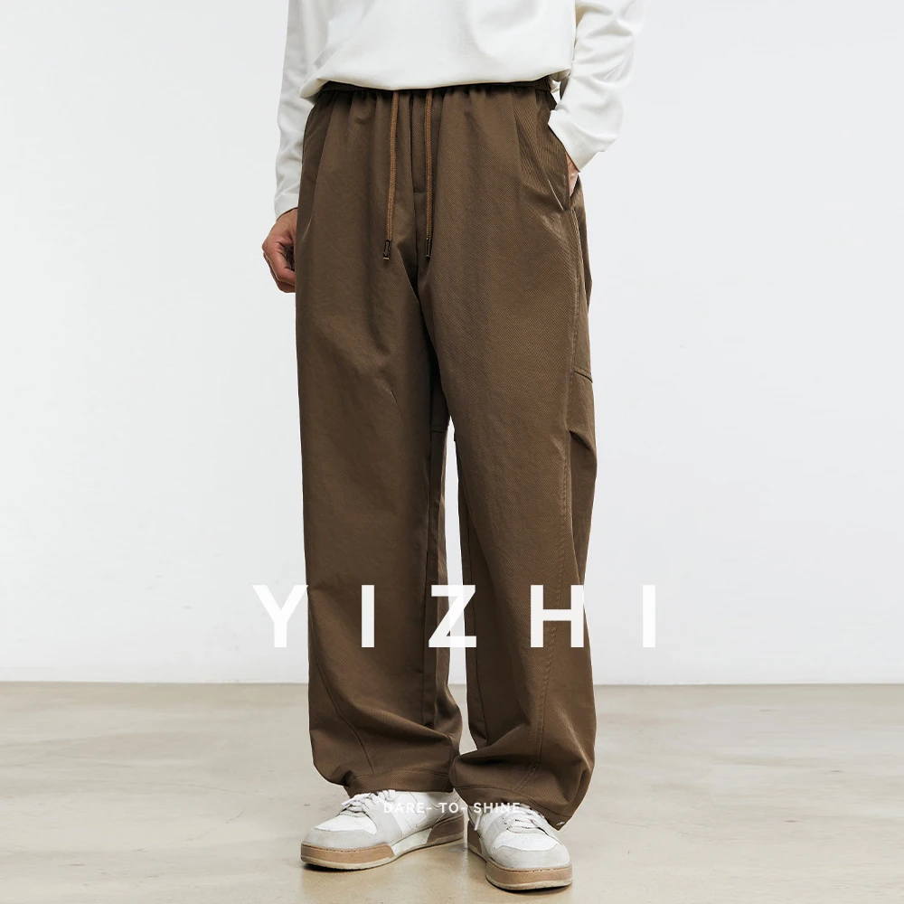 Fashion Men's American Scimitar Wide Leg Pants 2025 Autumn New Japanese Retro Overalls Loose Casual Trousers Men