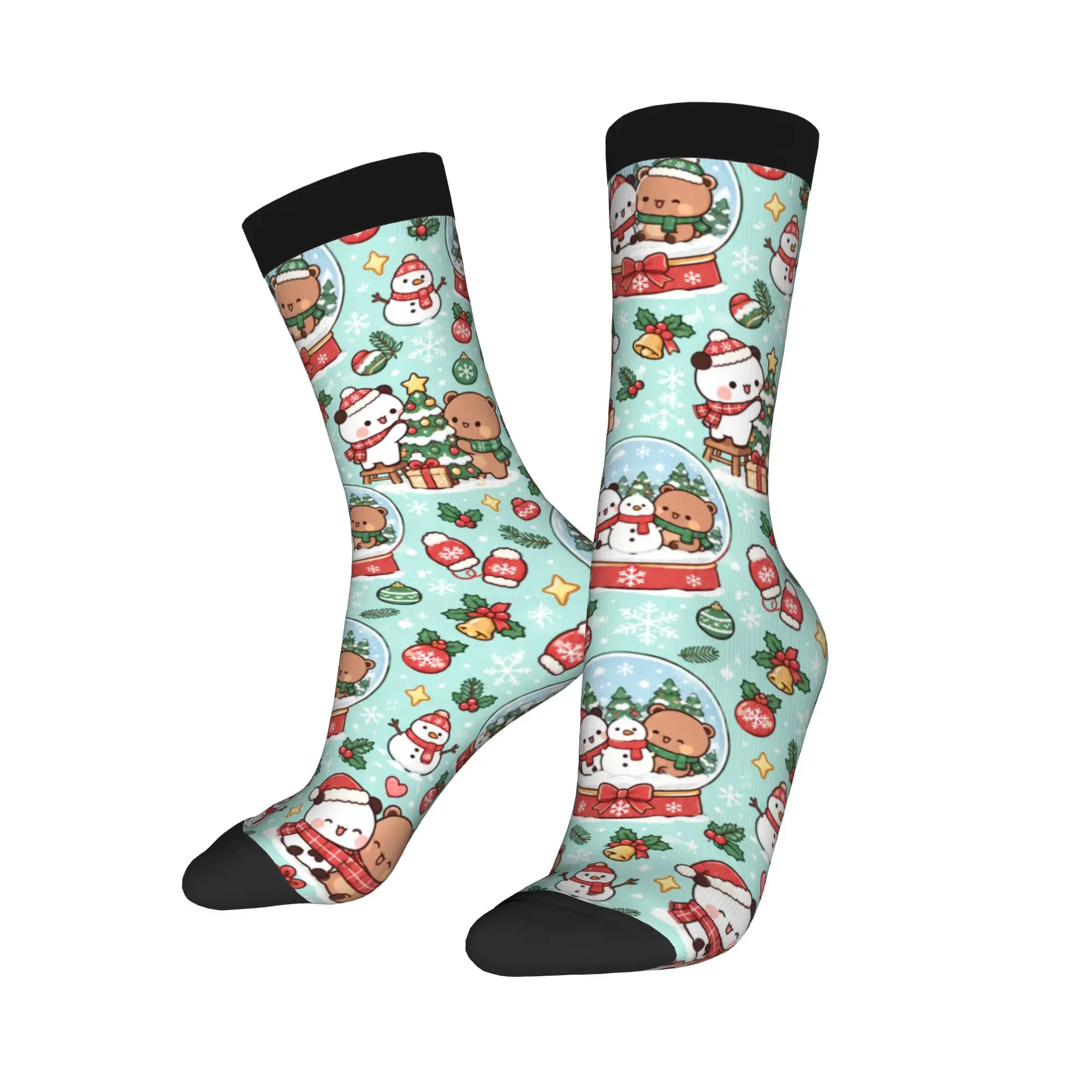 Bubu And Dudu Christmas Floral Print Socks Non-Slip Stockings Men Quality Outdoor Socks Autumn Gothic Pattern Socks