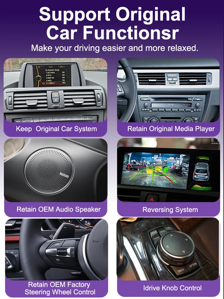 AUTOTOP 10,25 Zoll Linux Wireless Carplay Touchscreen Android Auto für BMW 3er/4er Reihe F30 F31 F32 F33 F34 F36 G20 2018 EVO System – Detail 5