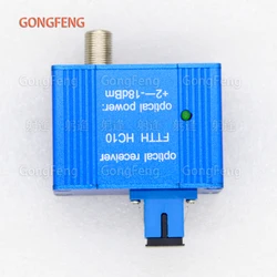 New GEPON FTTH CATV Mini Node Optical Receiver,Digital TV indoor Optical Receiver Inch F Head With EU Standard Power Supply