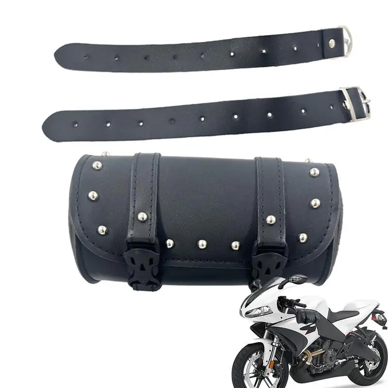 

Motorcycle Tool Bag Universal Motorcycle Tool Storage Bag With 2 Straps Motorcycle Barrel Bag For Front Forks Handlebar Side