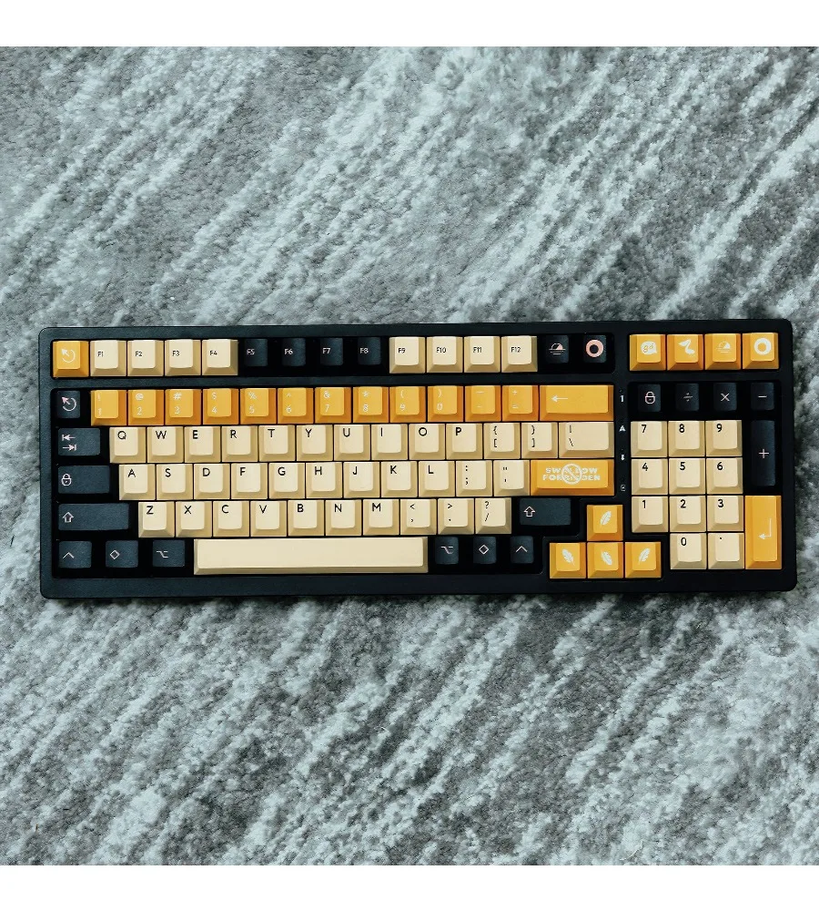 Keycap personality sublimation big full set of simple yellow for mechanical keyboard pelican keycap silly bird original PBT