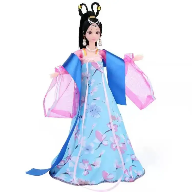 Traditional Chinese Ancient Fairy Beauty Dresses For Barbie Dolls Clothes Party Princess Costume Kids DIY Toys 1/6 BJD Accessory