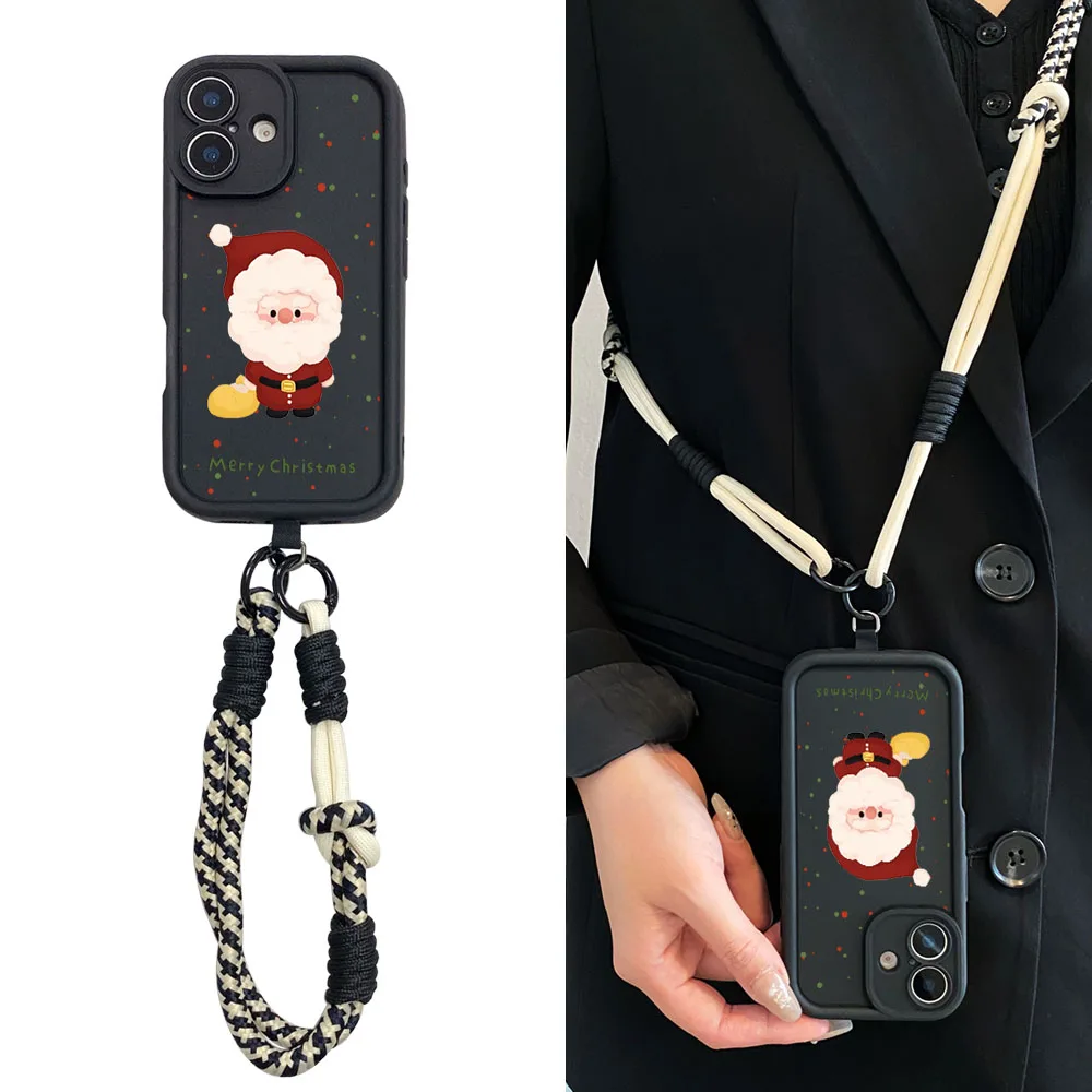 YPM5 سانتا كلوز المعصم سلسلة جراب هاتف ل Redmi ملاحظة 14 13 12 11 10 9 8 7 برو زائد 14s 13C 12C 14C 9C Crossbody الحبل غطاء
