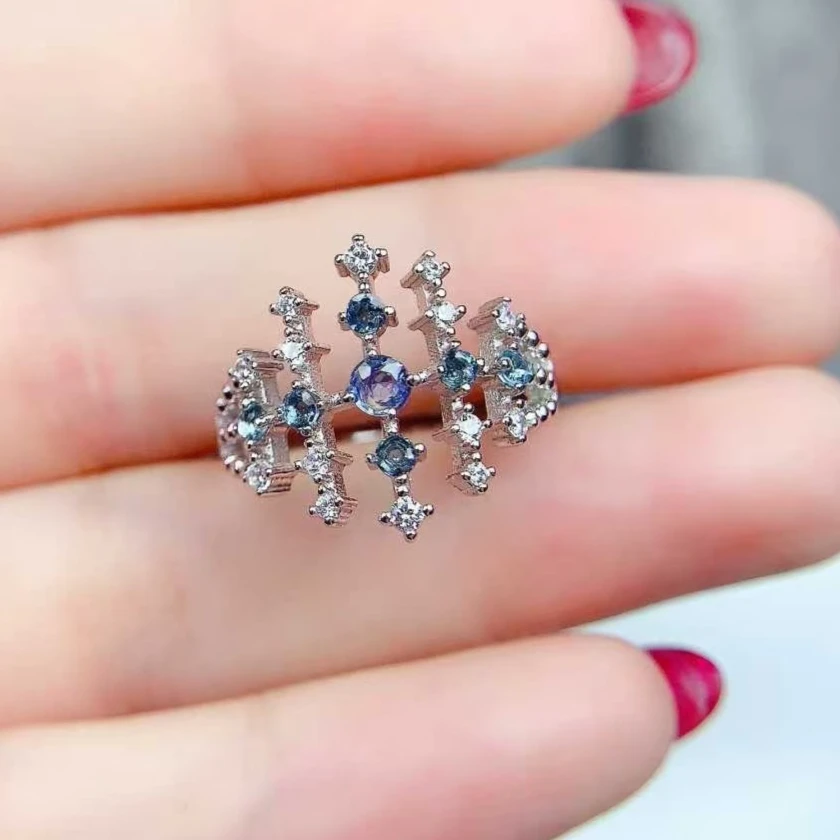 

Уникальный дизайн, кольцо из серебра 925 пробы, кольцо с натуральным топазом, позолоченное из стерлингового серебра 18 карат, ювелирные изделия с лондонским синим топазом