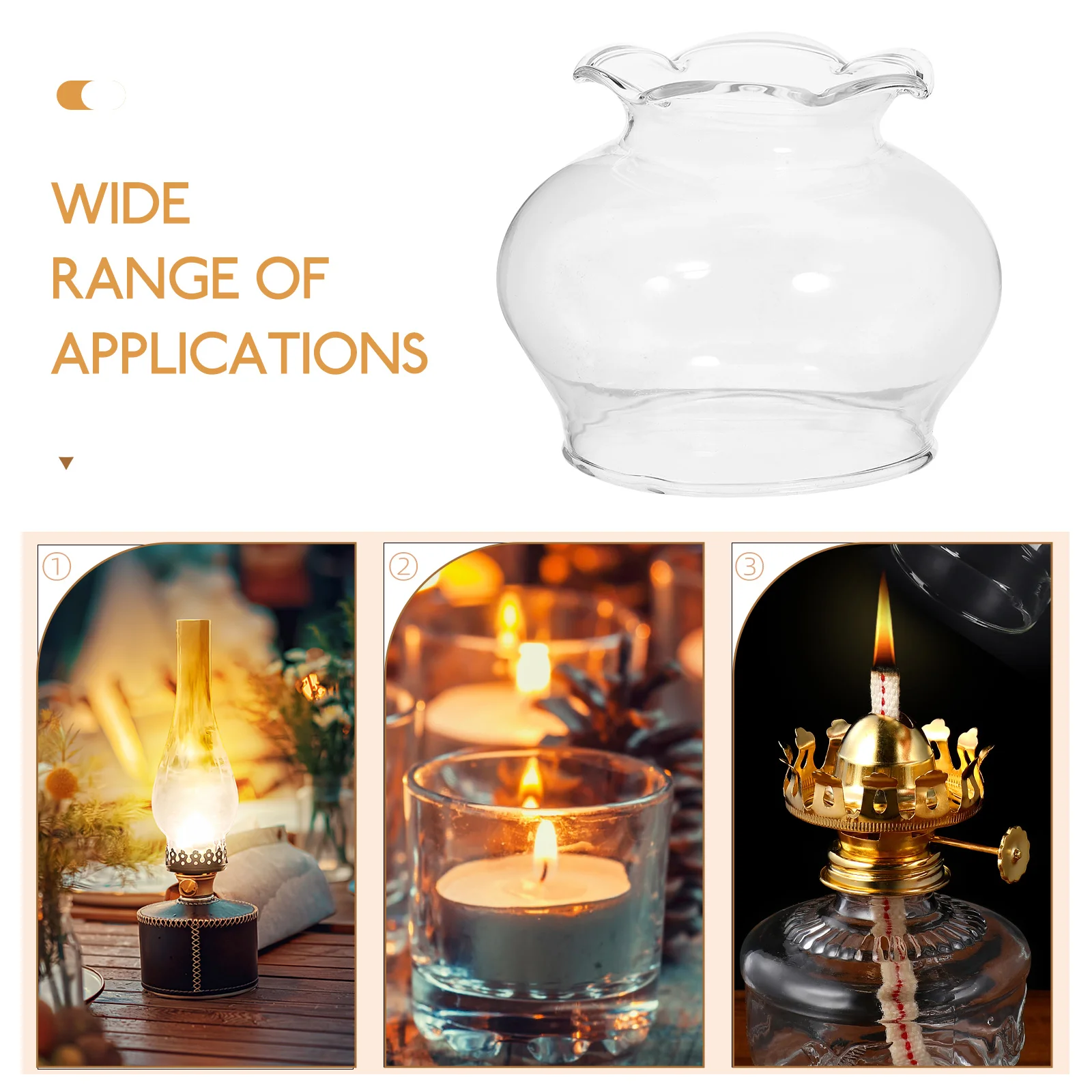 

Clear Glass Oil Lamp Chimney Replacement Wind Resistant Heavy Duty Shade for Small Lamps Transparent Flame Protection