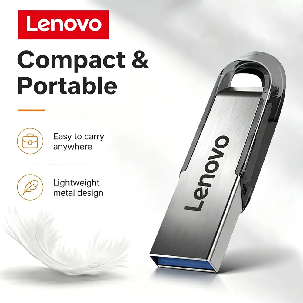 Lenovo Mini Flash Drive USB 3.0 Fast Type C Pen Drive 256GB OTG USB Memory Stick High Speed Data 128GB For Phone Data Transfer