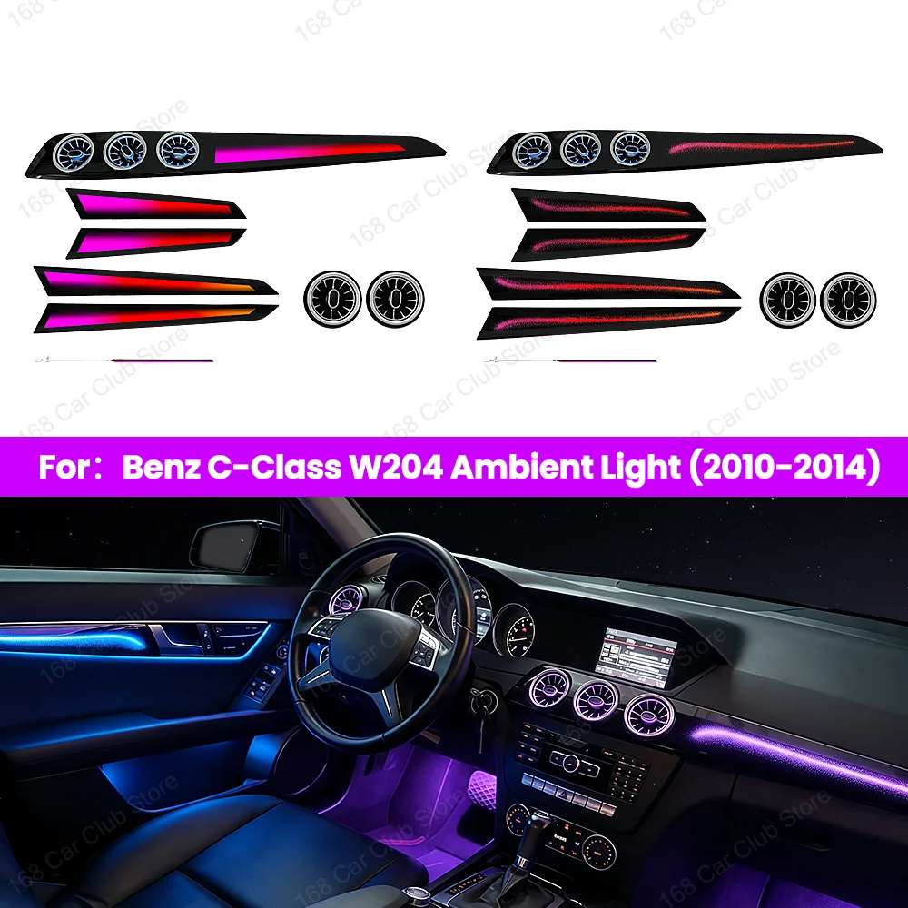 RGB Bluetooth APP Control Symphony Auto Interior Lighting For Mercedes W204 2010-2014 Car Lnterior Modification Accessories