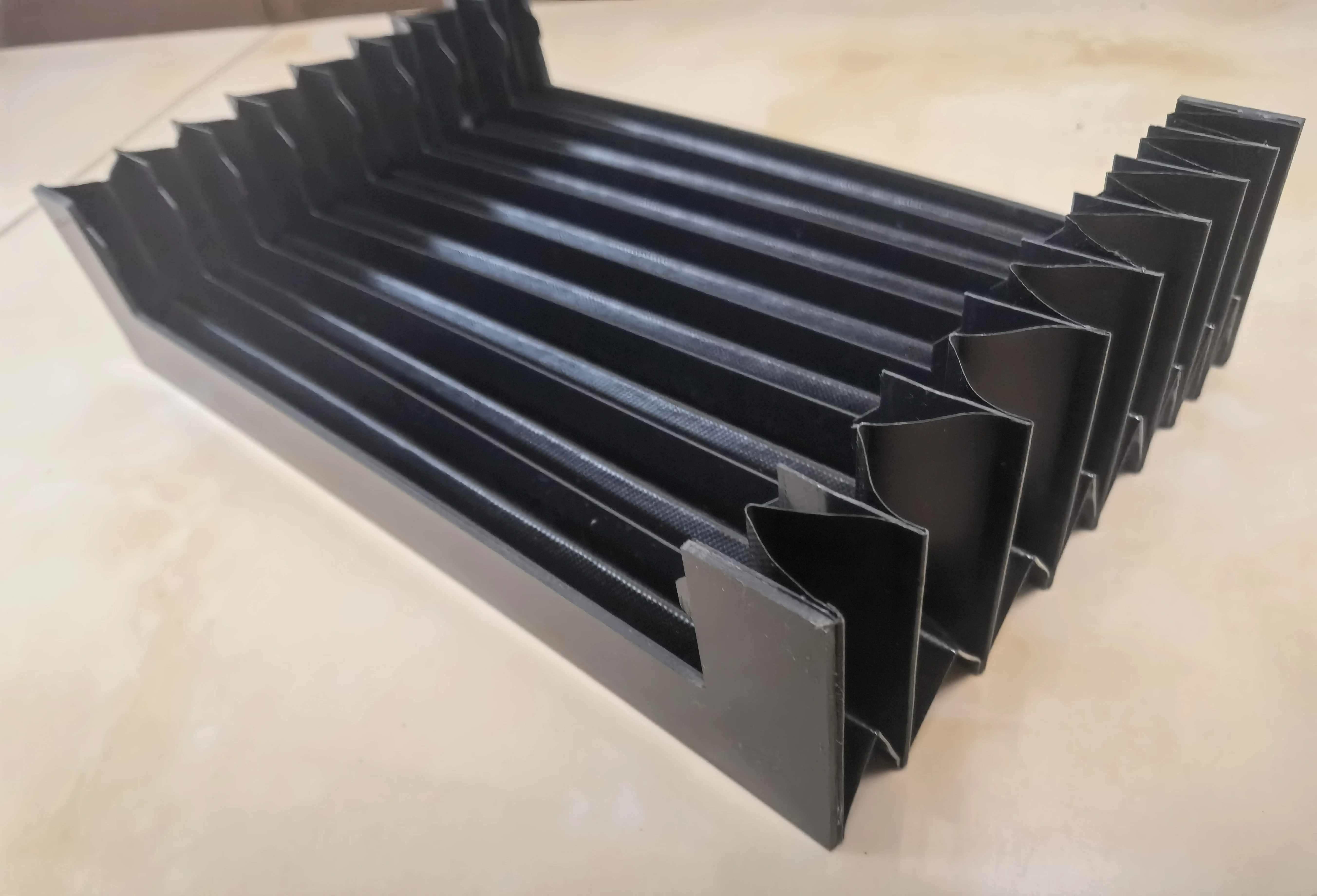 Flexible linear guides accordion bellows cover, Width 270 mm x Height 60 mm x Lmax 280 mm