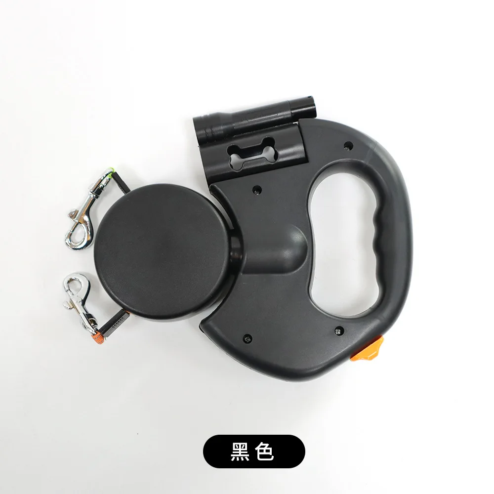 One-to-two pet leash, automatically retractable, wear-resistant and tensile, anti-tangling