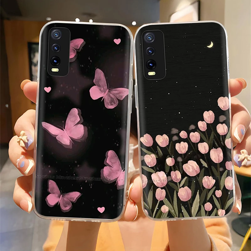 ل Vivo V2027 V2028 V2029 الغطاء الخلفي Vivo Y11S Y12s Y12a Y20 Y20s Y20i حافظة لطيف الكرتون رسمت فوندا لينة بولي يوريثان سيليكون الوفير