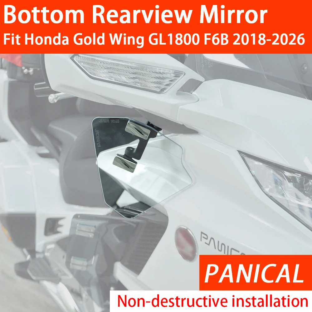 Panical Hand Guard Deflector Mount Tint Mirror Wind Case Upper Air Deflector Deflectors For Honda Gold Wing GL1800 F6B 2018-2026
