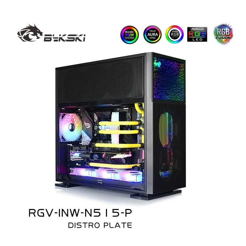 Bykski RGB Acrylic Waterway Plate Kit For INWIN 515 Case,Intel CPU Water Block Single GPU Building System RGV-INW-N515-P