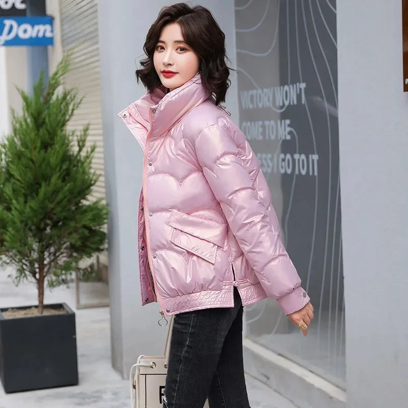 2023 New Women Winter Jacket Short Warm Parkas Female Thicken Coat Fashion Cotton Padded Jacket Casual Parka Outwear