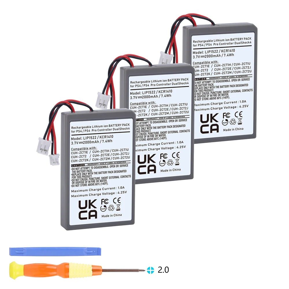 

Replacement Battery for Sony PS4 PS4Pro Controller Playstation 4 V4 V1 V2 DualShock CUH-ZCT2, CUH-ZCT2E, CUH-ZCT1E, CUH-ZCT1U